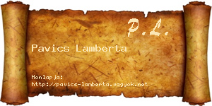 Pavics Lamberta névjegykártya